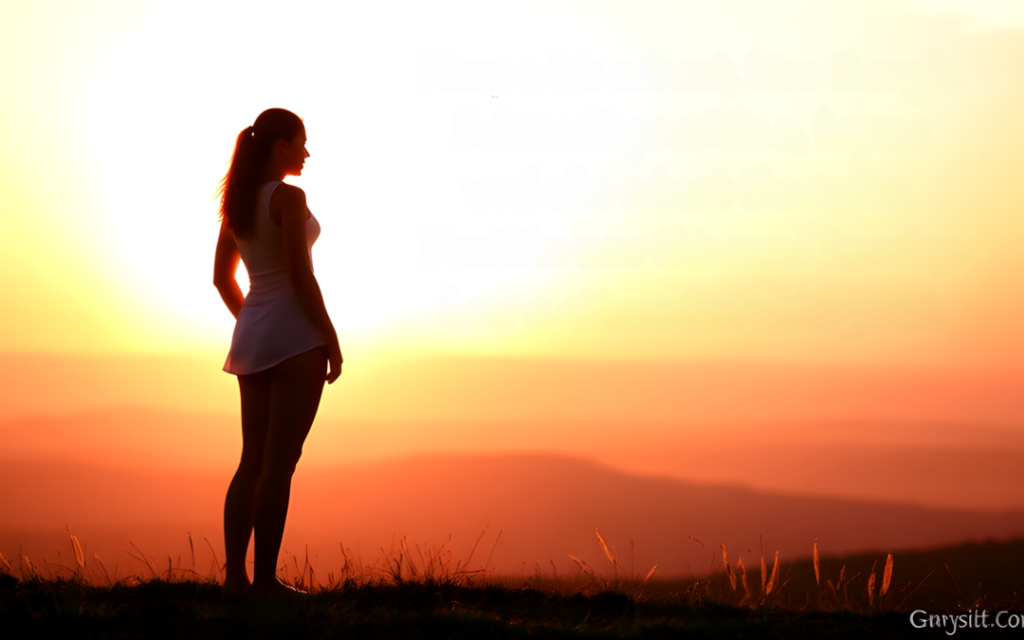 Woman standing in silhouette at sunrise, symbolizing hope and strength after loss.