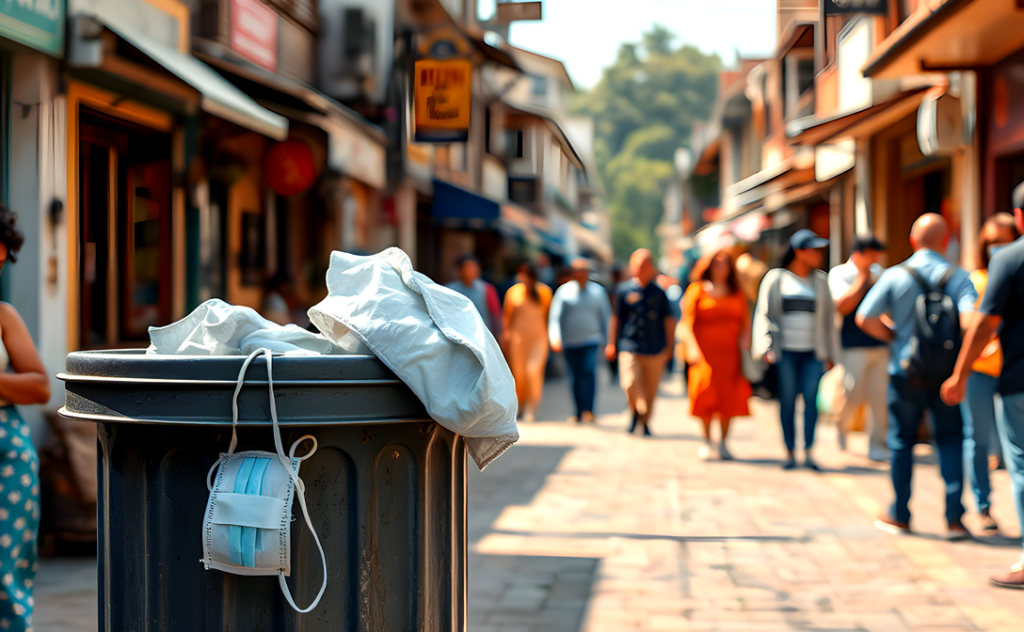 A hopeful image of people rebuilding a community, symbolizing moving forward from the pandemic.