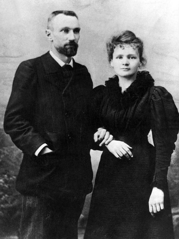 Pierre Curie and Marie Skłodowska-Curie, 1895, portrait of the pioneering scientific couple.