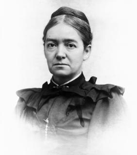 Portrait of Mary Putnam Jacobi, a pioneering female physician and advocate for women's rights in medicine, wearing formal 19th-century attire.